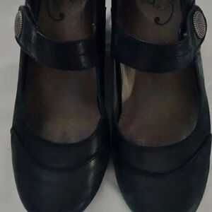 Abeo MaryJane, Vintage inspired, Preppy, Boho, Heeled Shoe Size 8 Black​